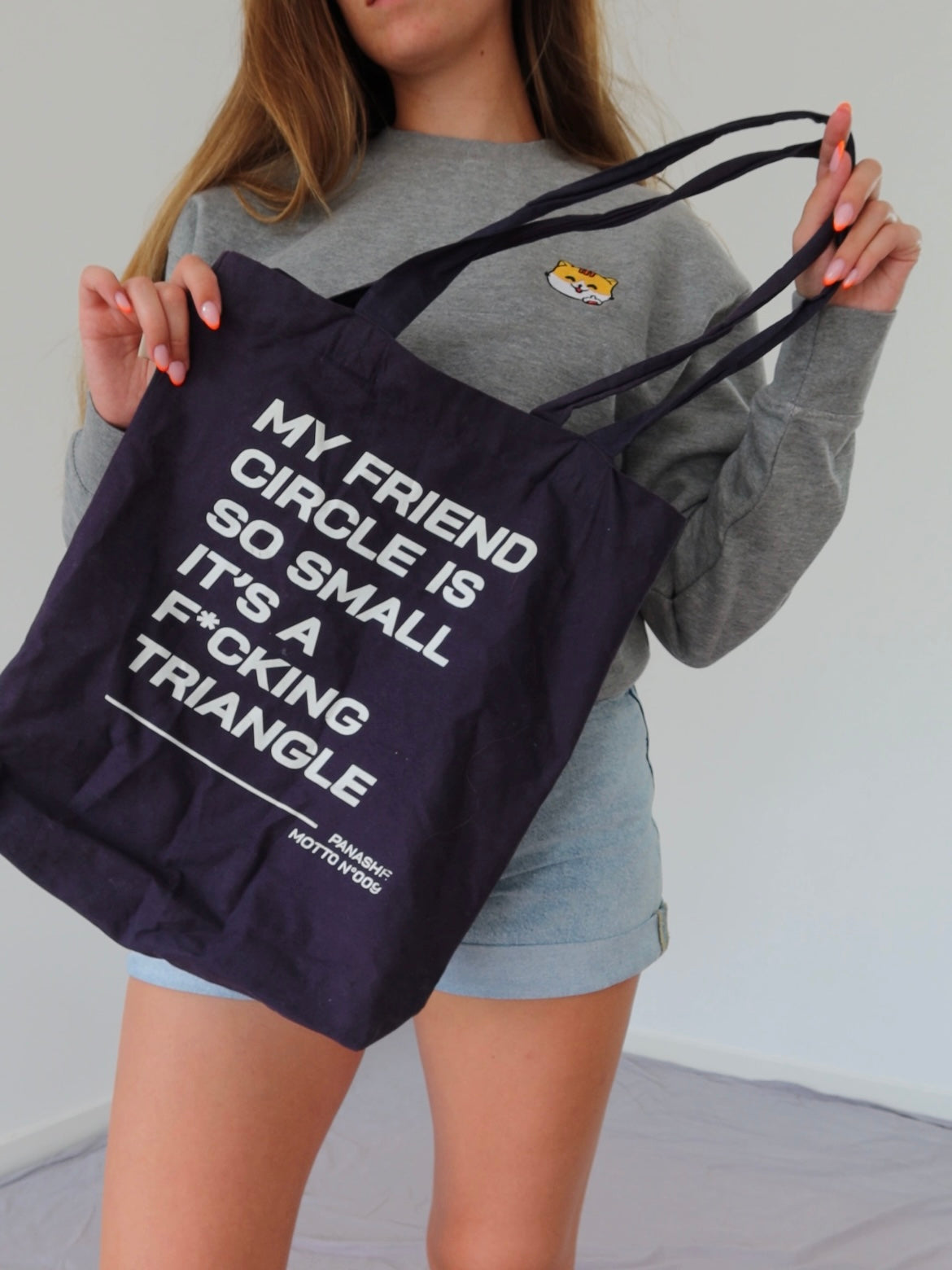 tote bag eco-friendly en coton bio original phrase humoristique sur l'amitié 