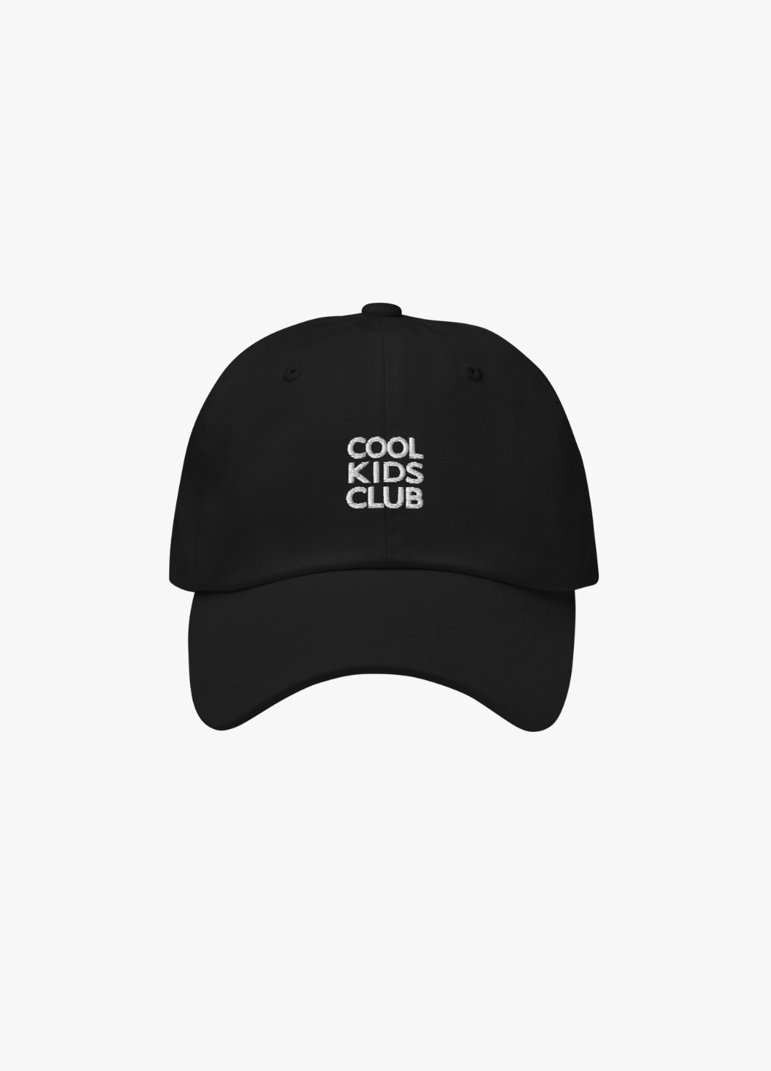 casquette noire unisexe brodée en blanc cool kids club