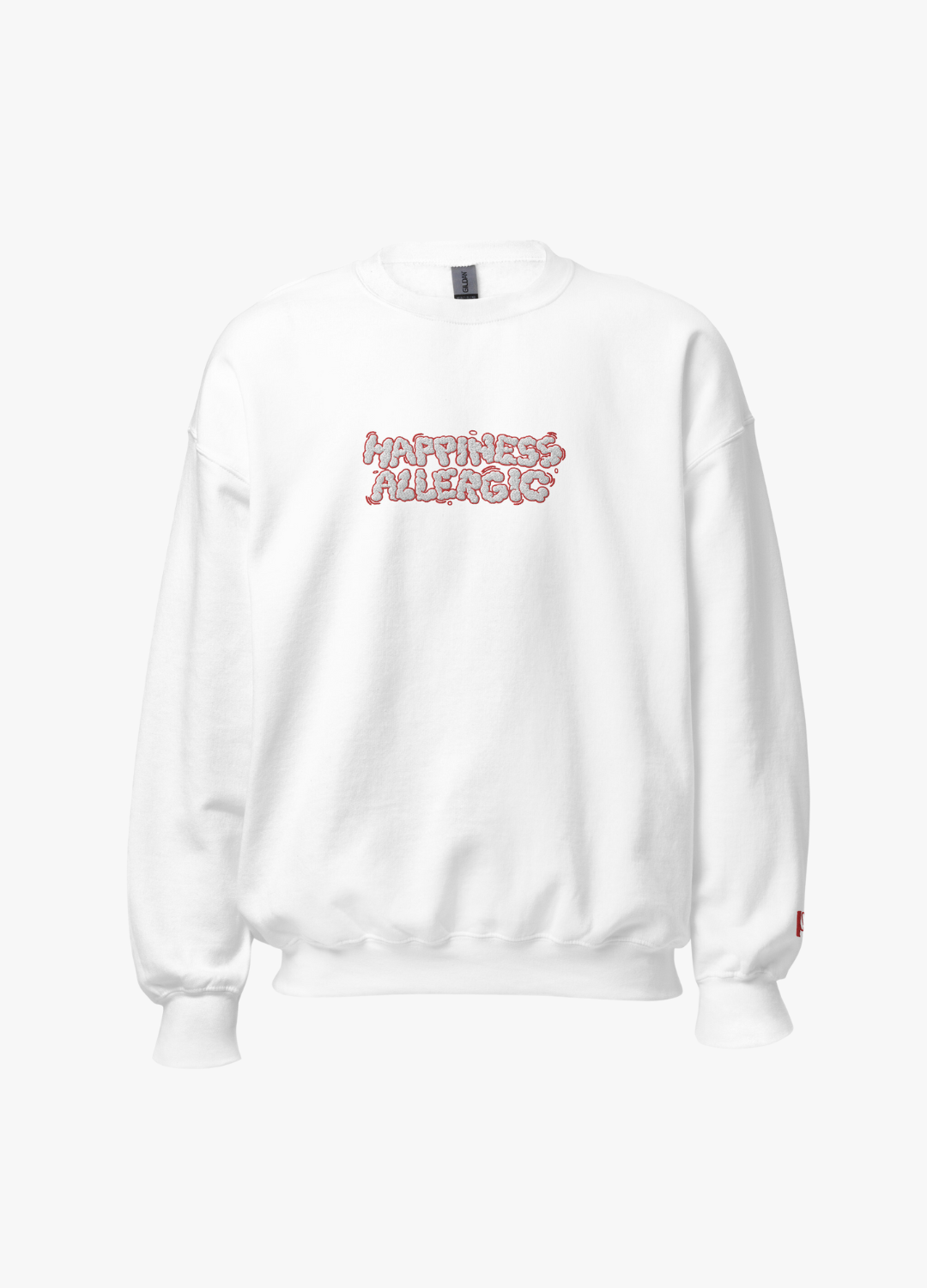 Sweatshirt - Happiness Allergic - White&Red