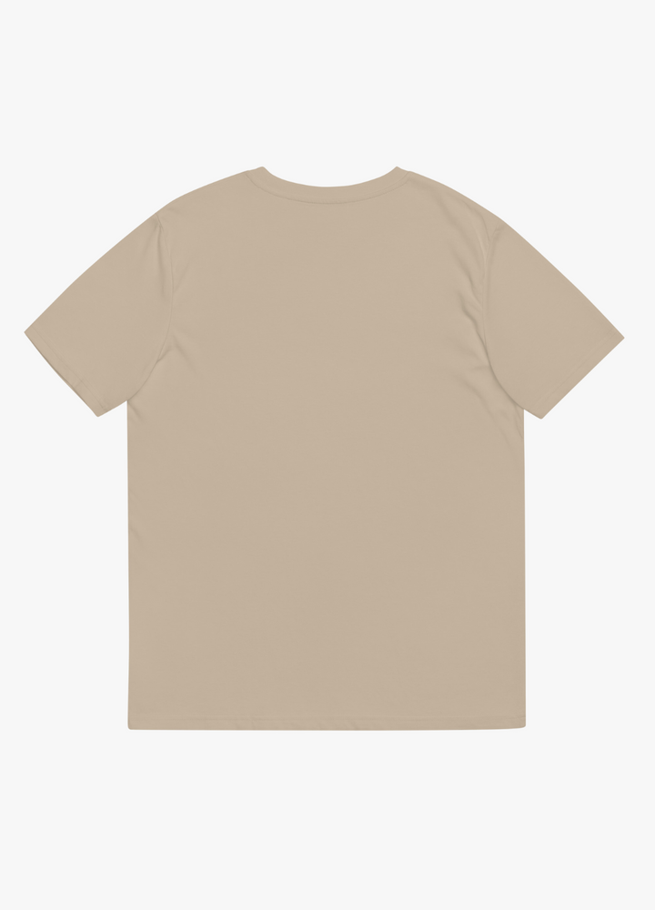 tshirt en coton vegan et biodégradable manche courte léger et drôle unisexe couleur beige sable
