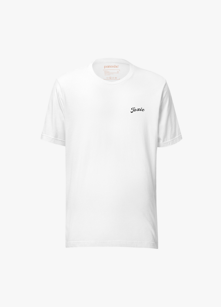 tshirt en coton blanc pour homme et femme avec écriture sur le coeur noire toxic hyper tendance inspiration streetwear