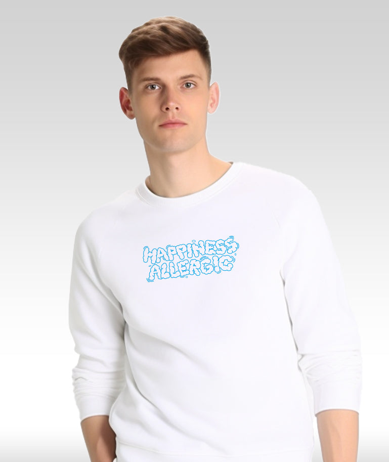 Sweatshirt - Happiness Allergic - White&Blue