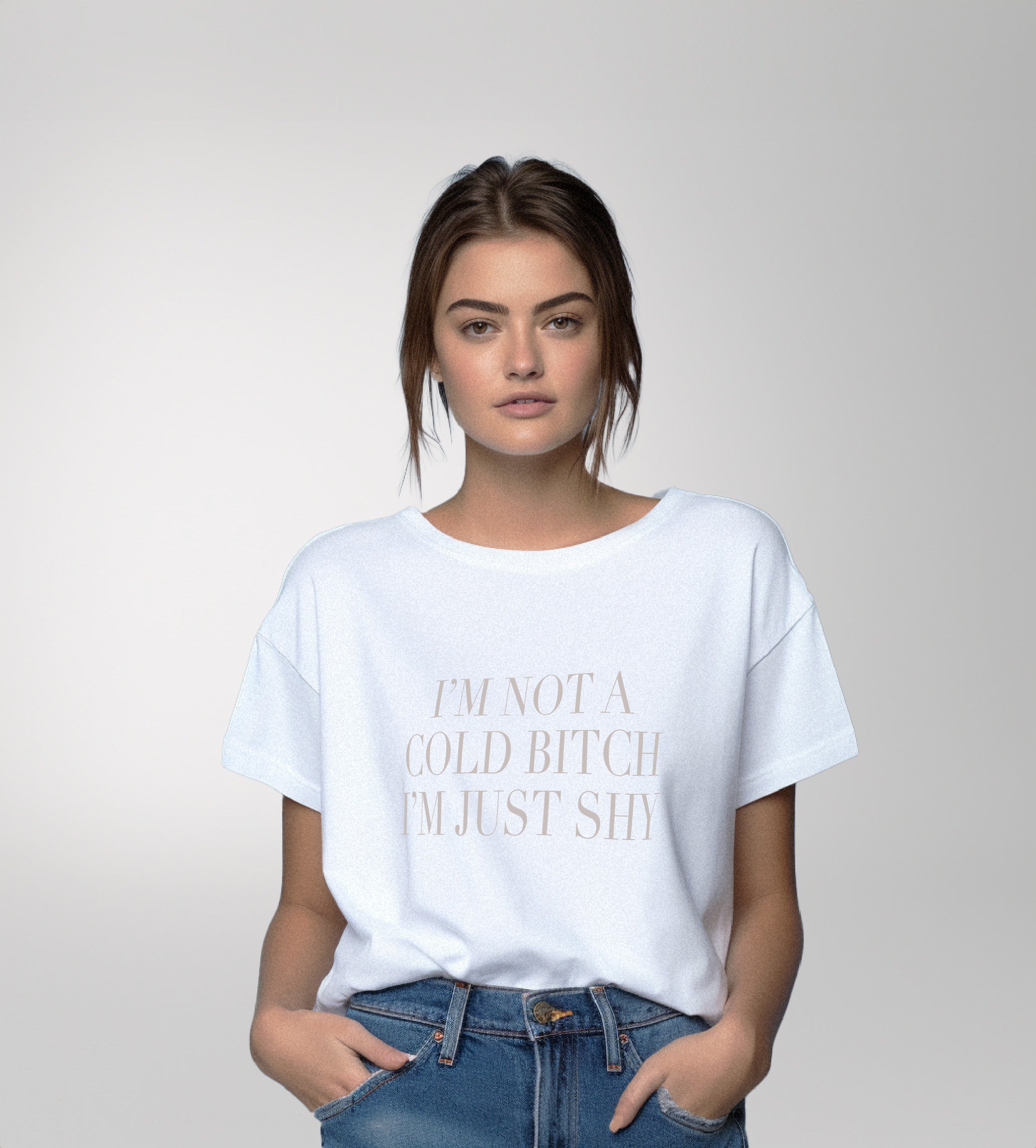 Tshirt 100% coton - Not A Cold Bitch - Light Grey