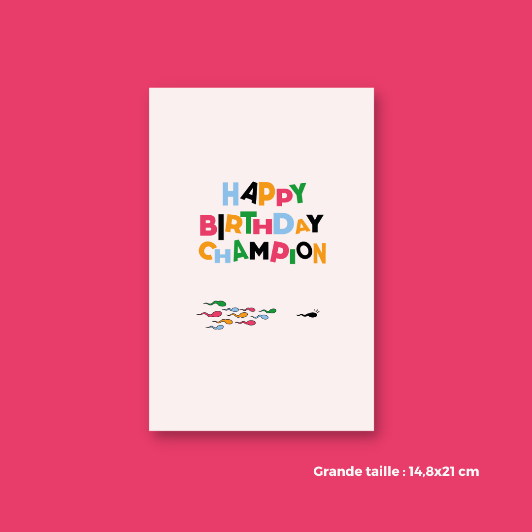 Birthday card - Happy Birthday Champion